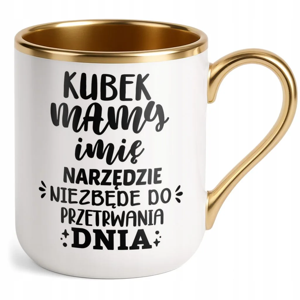 Kubek Premium Złoty Personalizowany Dzień Matki Dla Mamy Prezent Upominek