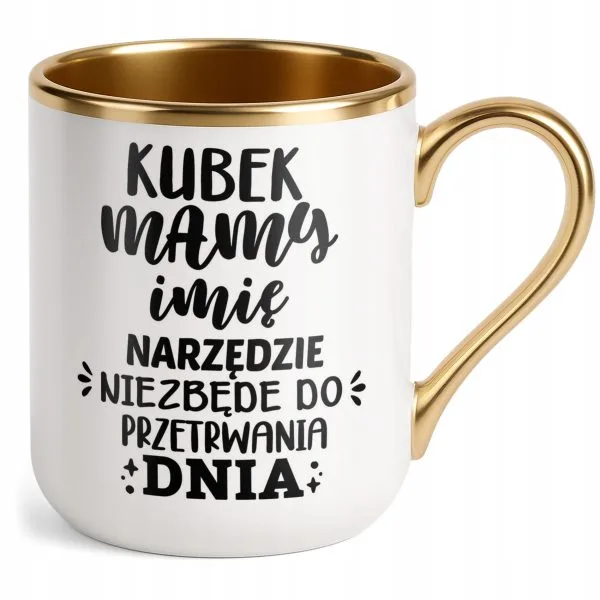 Kubek Premium Złoty Personalizowany Dzień Matki Dla Mamy Prezent Upominek