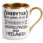 Kubek Premium Złoty Z okazji Emerytury Dla Emerytki Prezent