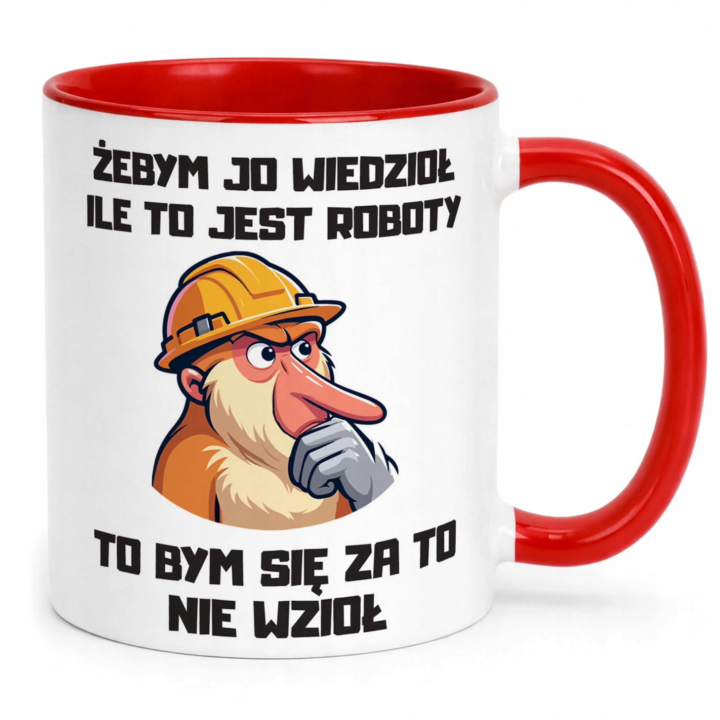 Kubek Czerwony Janusz Nosacz Do Pracy Zabawny Prezent Upominek