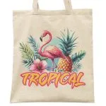 Torba bawełniana na zakupy TROPICAL Egzotyczny Motyw Flaming Ananas Kwiaty