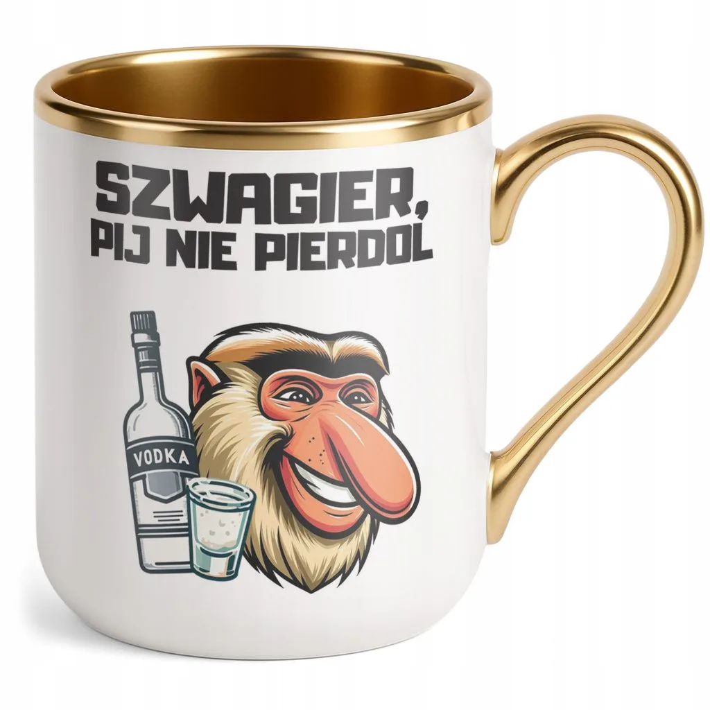 Kubek Premium Złoty Janusz Nosacz Szwagier Pij Zabawny Prezent
