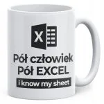 Kubek ceramiczny Pół Człowiek Pół Excel Zabawny Prezent Praca