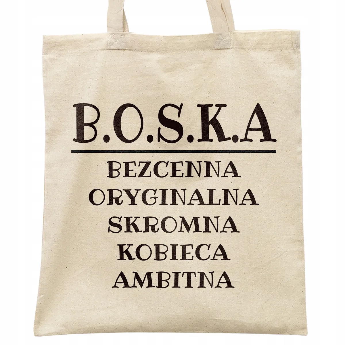 Torba bawełniana na zakupy B.O.S.K.A Zabawny Prezent