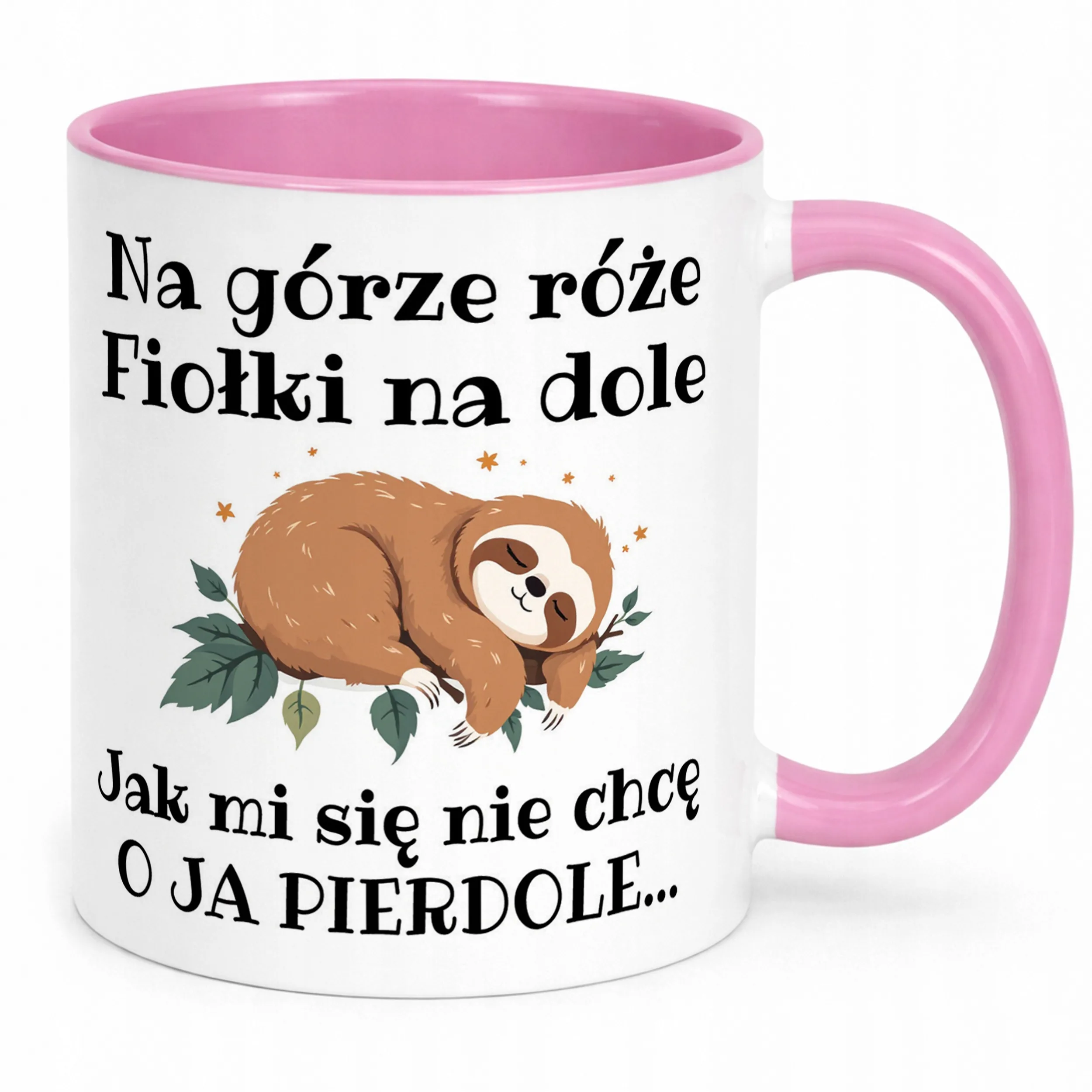 Kubek Różowy Jak Mi Się Nie Chcę Śmieszny Zabawny Prezent