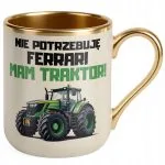 Kubek Premium Złoty Ecru Rolnik Dla Rolnika Traktor Zabawny Prezent