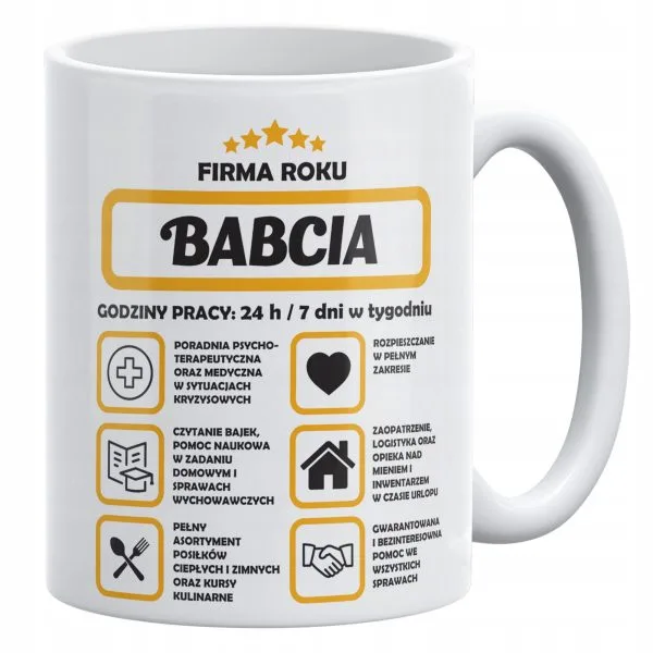Kubek ceramiczny 330 ml Na Dzień Babci Prezent Upominek Firma Roku Babcia