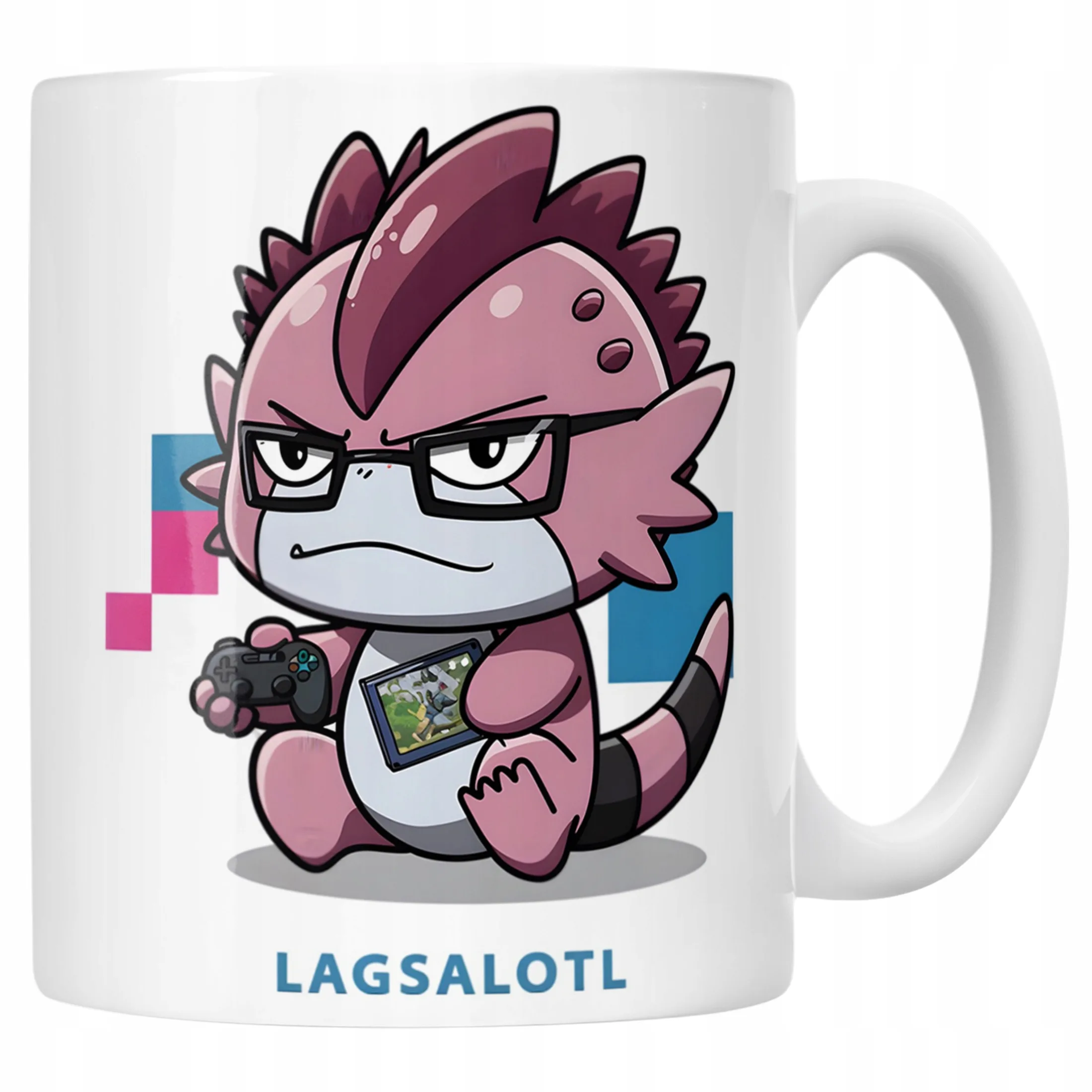 Kubek z uśmiechniętym zwierzęciem Aksolotl Axolotl Różowy Zwierzak Viral