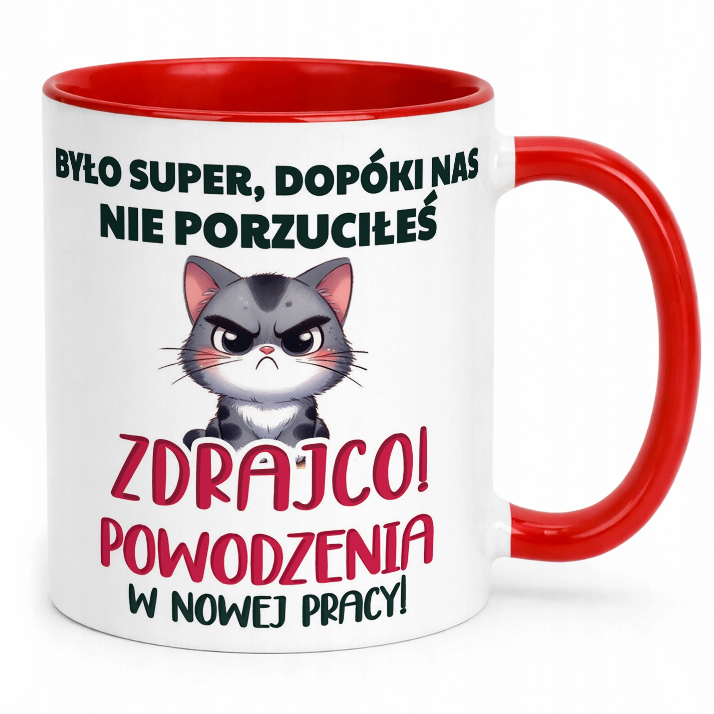 Kubek Czerwony Pożeganie Odejście z Pracy Dla Kolegi Prezent