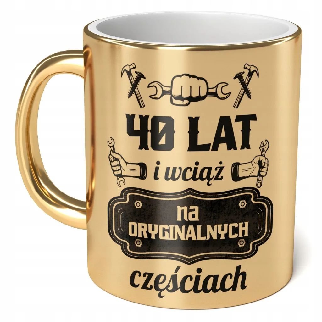 Kubek Złoty ceramiczny 330 ml 40 lat wciąż na oryginalnych Prezent Urodziny