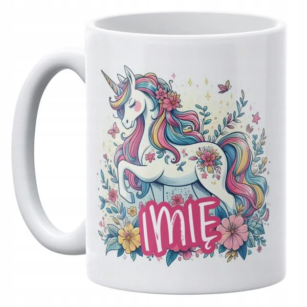 Kubek ceramiczny personalizowany 330 ml Z Jednorożcem Unicorn Dla Dzieci