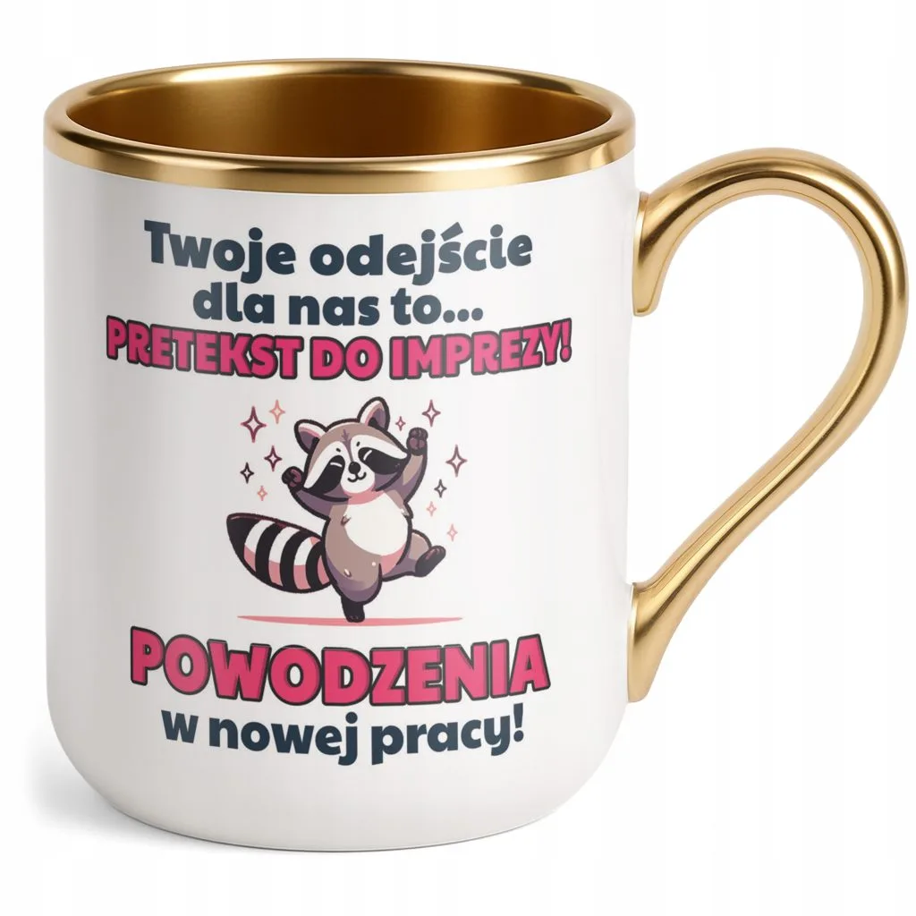 Kubek Premium Złoty Pożeganie Odejście z Pracy Prezent Upominek