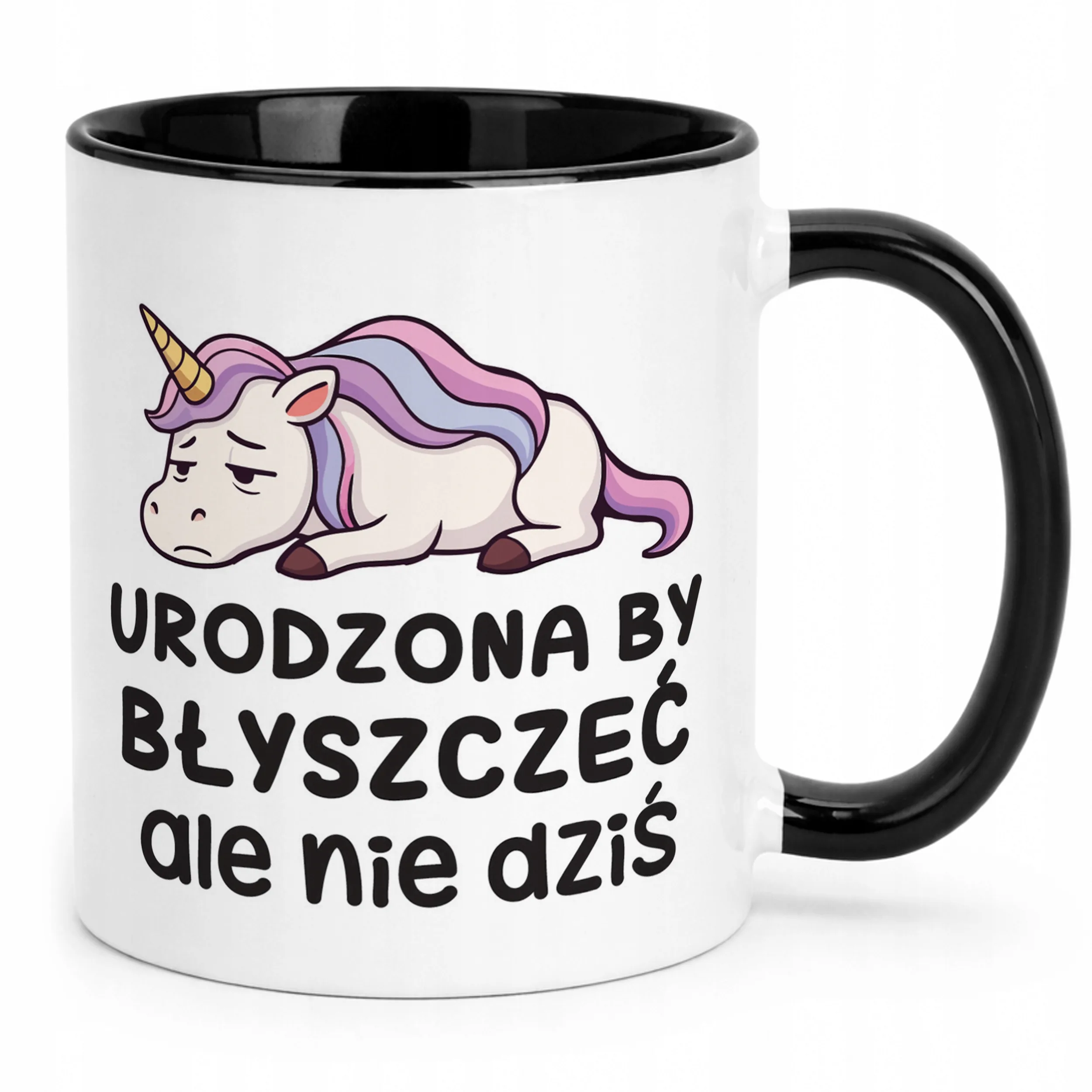 Kubek Czarny Urodzona By Byszczeć Śmieszny Zabawny Prezent