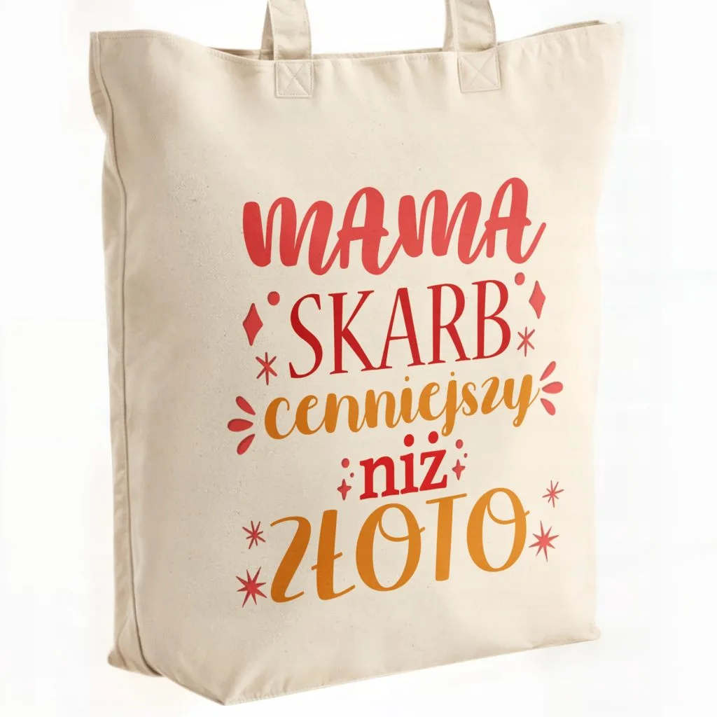 Torba bawełniana premium na zakupy Dzień Matki Prezent Mama Skarb