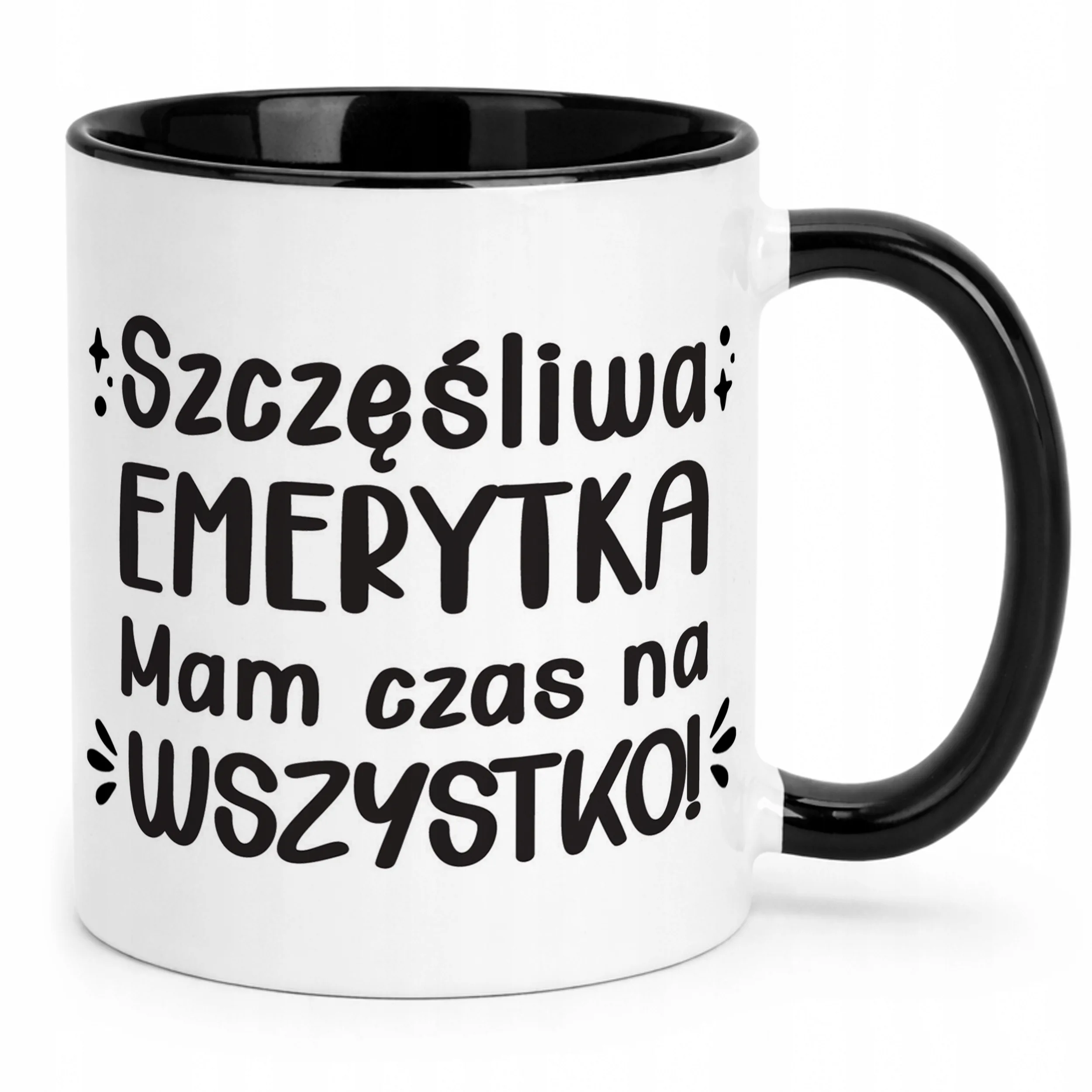 Kubek Czarny z okazji Emerytury Dla Emerytki Prezent Upominek
