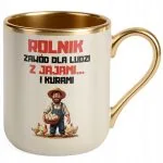 Kubek Premium Złoty Ecru Rolnik Dla Rolnika Traktor Zabawny Prezent
