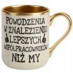 Kubek Premium Złoty Ecru Odejście Pożegnanie Z Pracy Dla Współpracownika