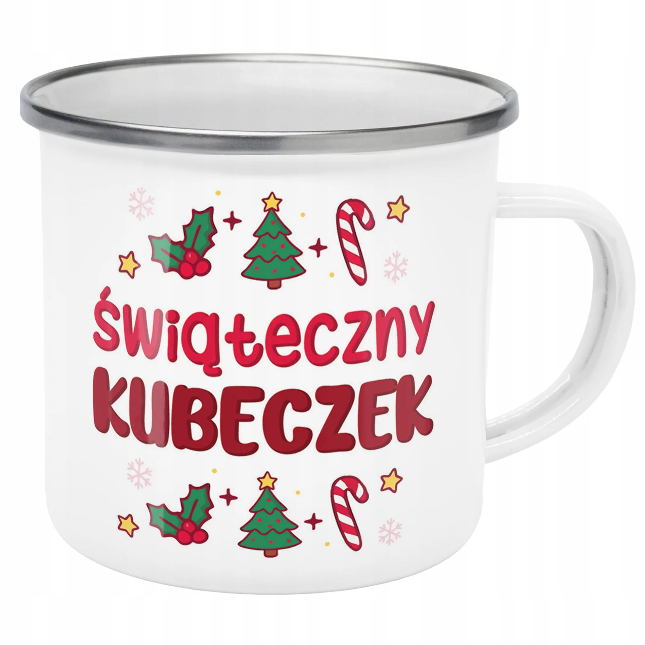 Emaliowany Kubek Garnuszek Świąteczny Kubeczek Boże Narodzenie Upominek