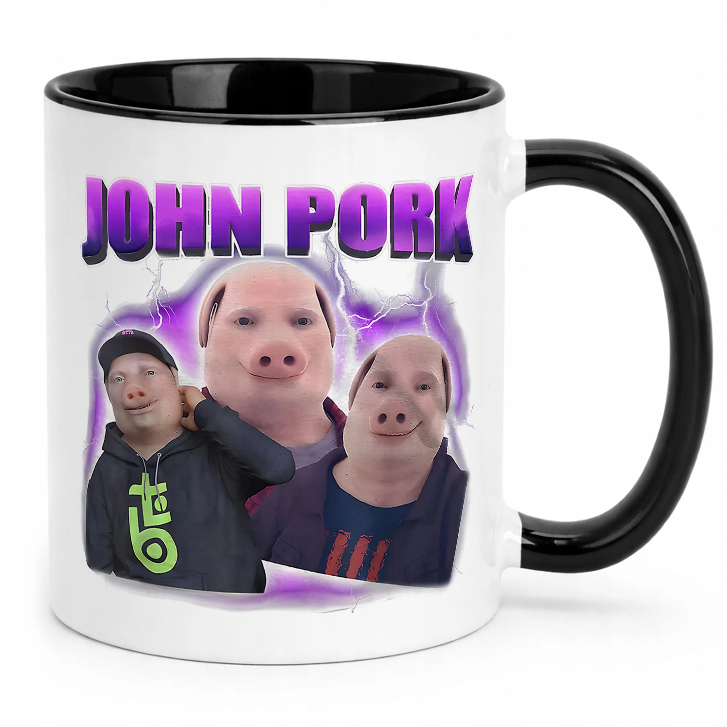Kubek Czarny John Pork viral tiktok brainrot mem