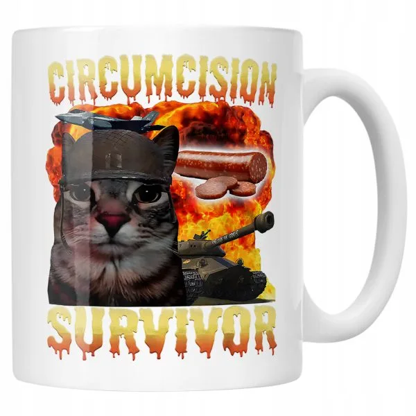 Kubek ceramiczny Circumcision Survivor viral tiktok brainrot