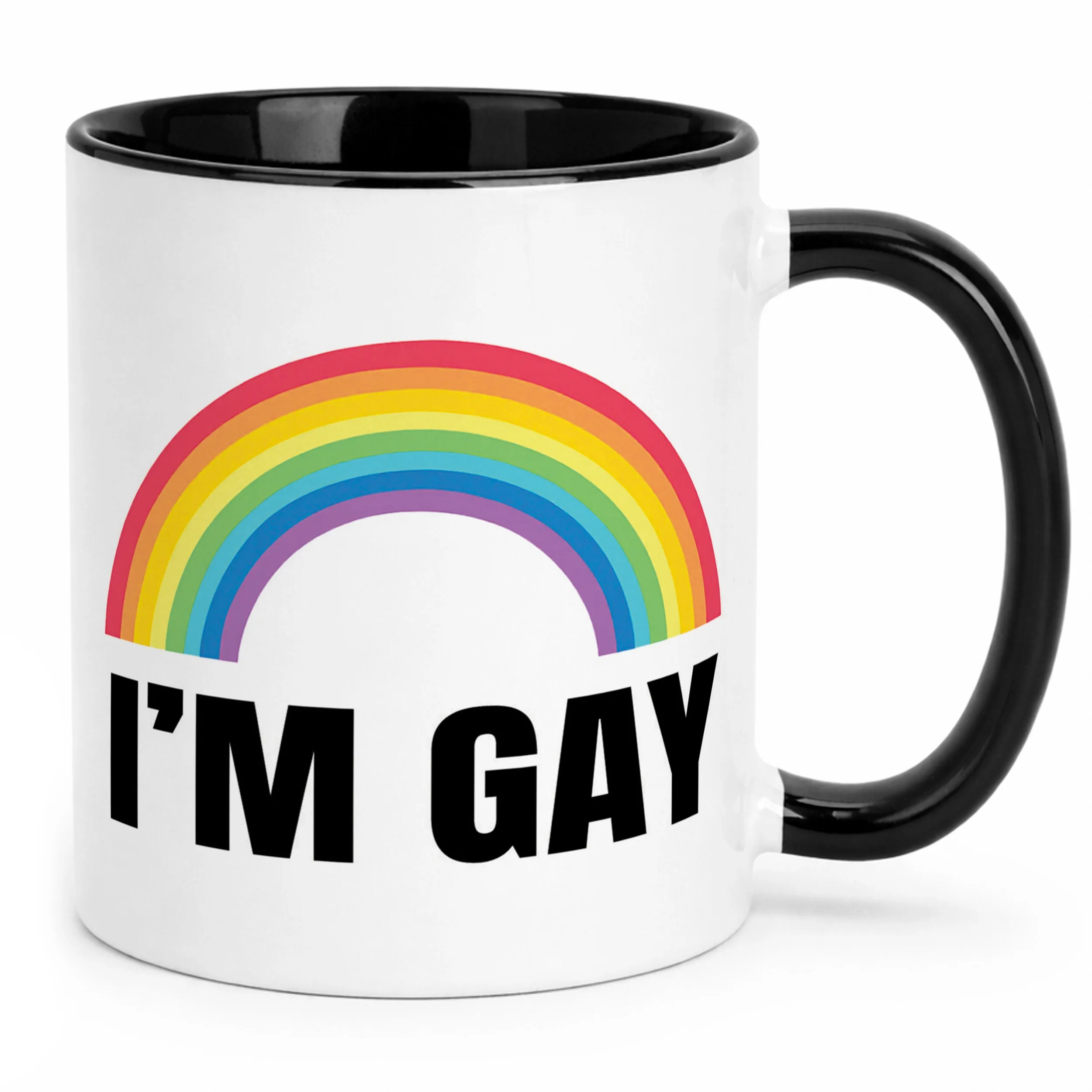 Kubek Czarny I’M GAY Tęcza LGBT Jestem Gejem