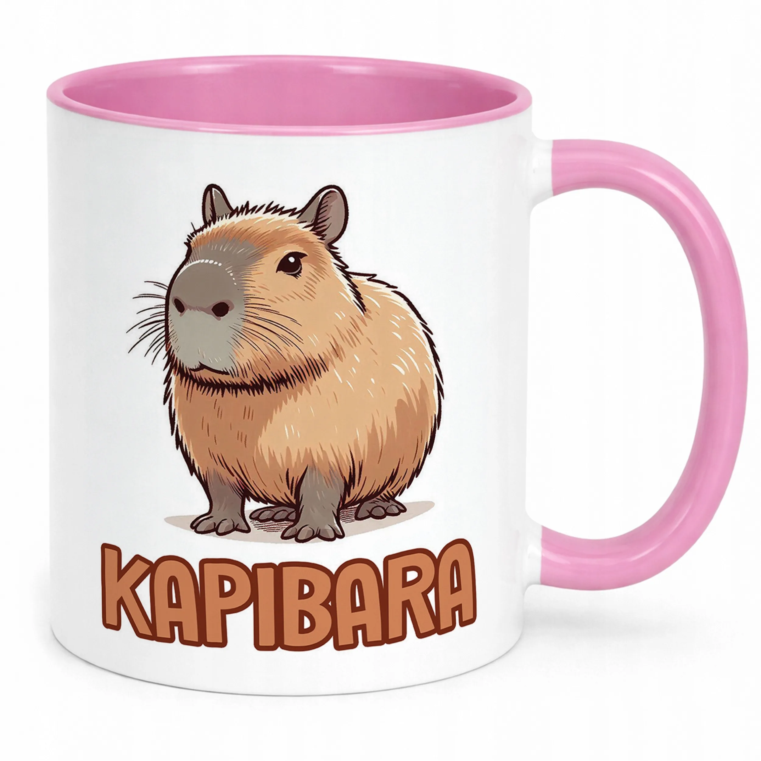 Kubek Różowy Kapibara Capybara Zwierzak Słodki Dla Dzieci Prezent
