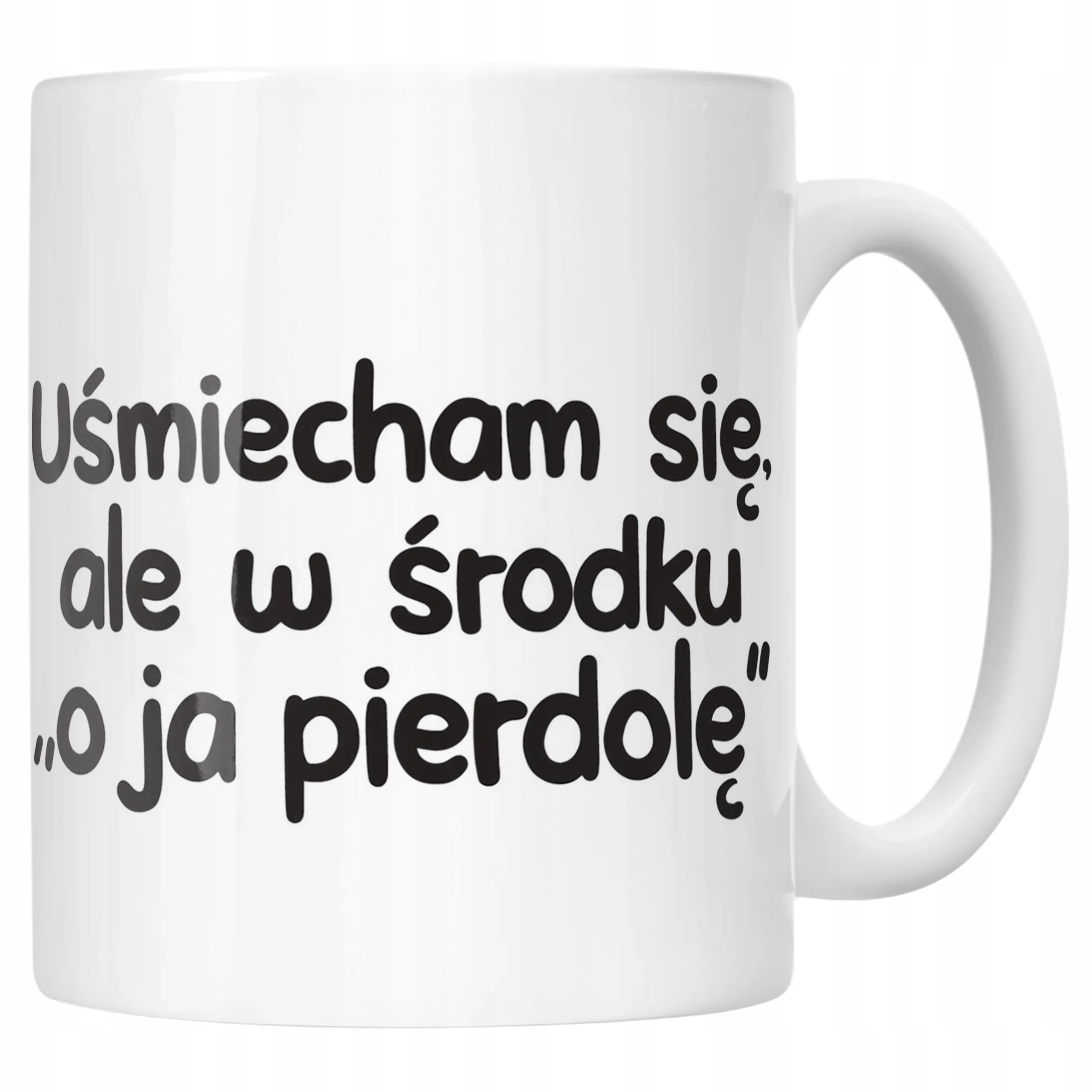 Kubek ceramiczny Uśmiecham Się Ale W Środku Śmieszny Zabawny Prezent