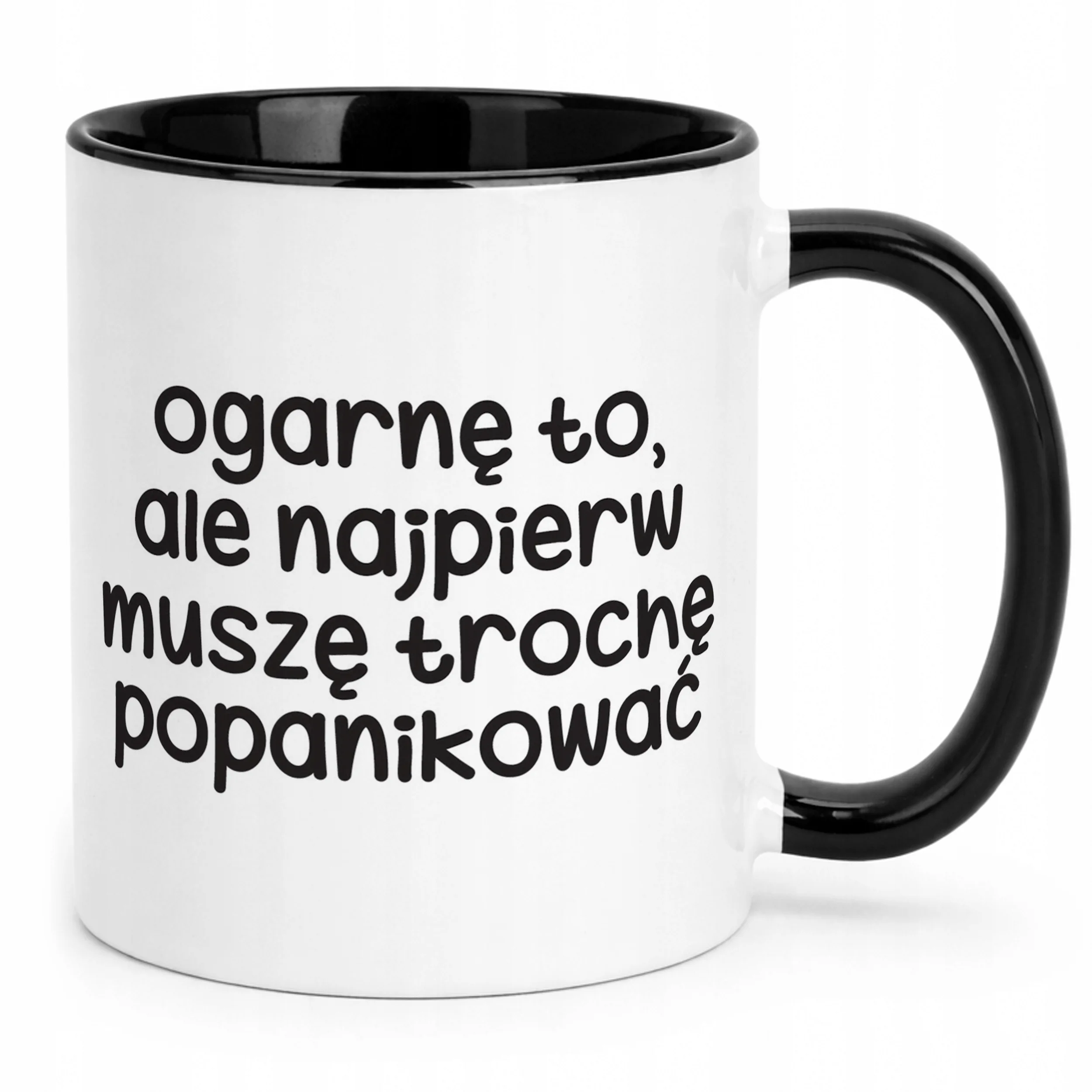 Kubek Czarny Ogarnę To Ale Najpierw Śmieszny Zabawny Prezent