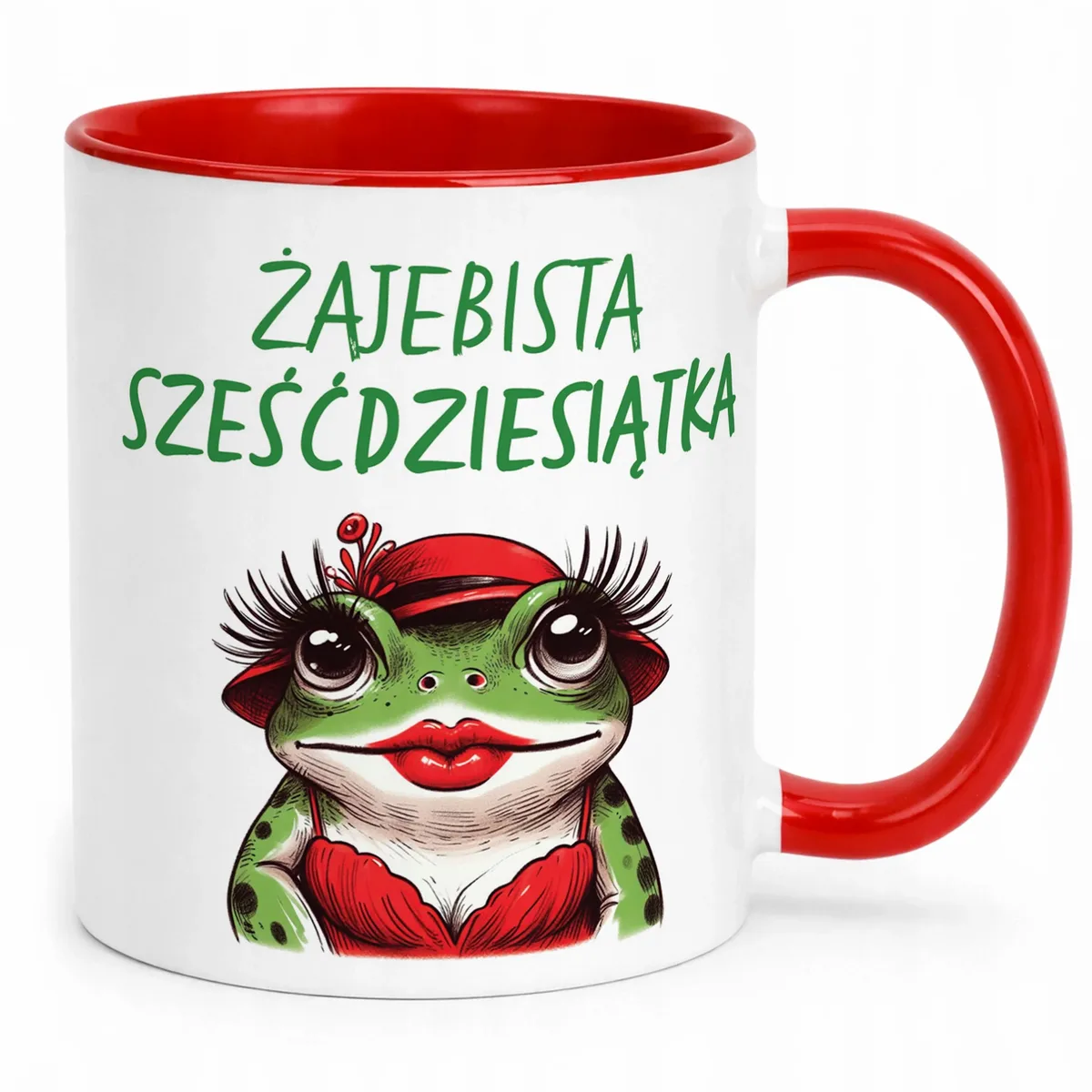 Kubek Czerwony Żajebista 60 Dla Kobiety Na Urodziny Prezent