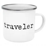Emaliowany Kubek Garnuszek Traveler Podróżnik Prezent Upominek