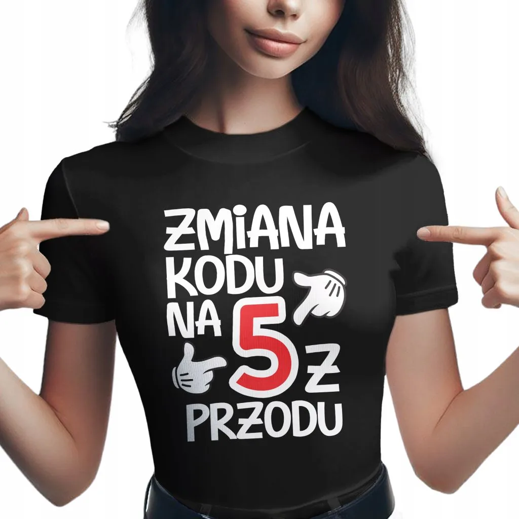 Koszulka damska czarna Zmiana Kodu Na 50 Urodziny Prezent Upominek