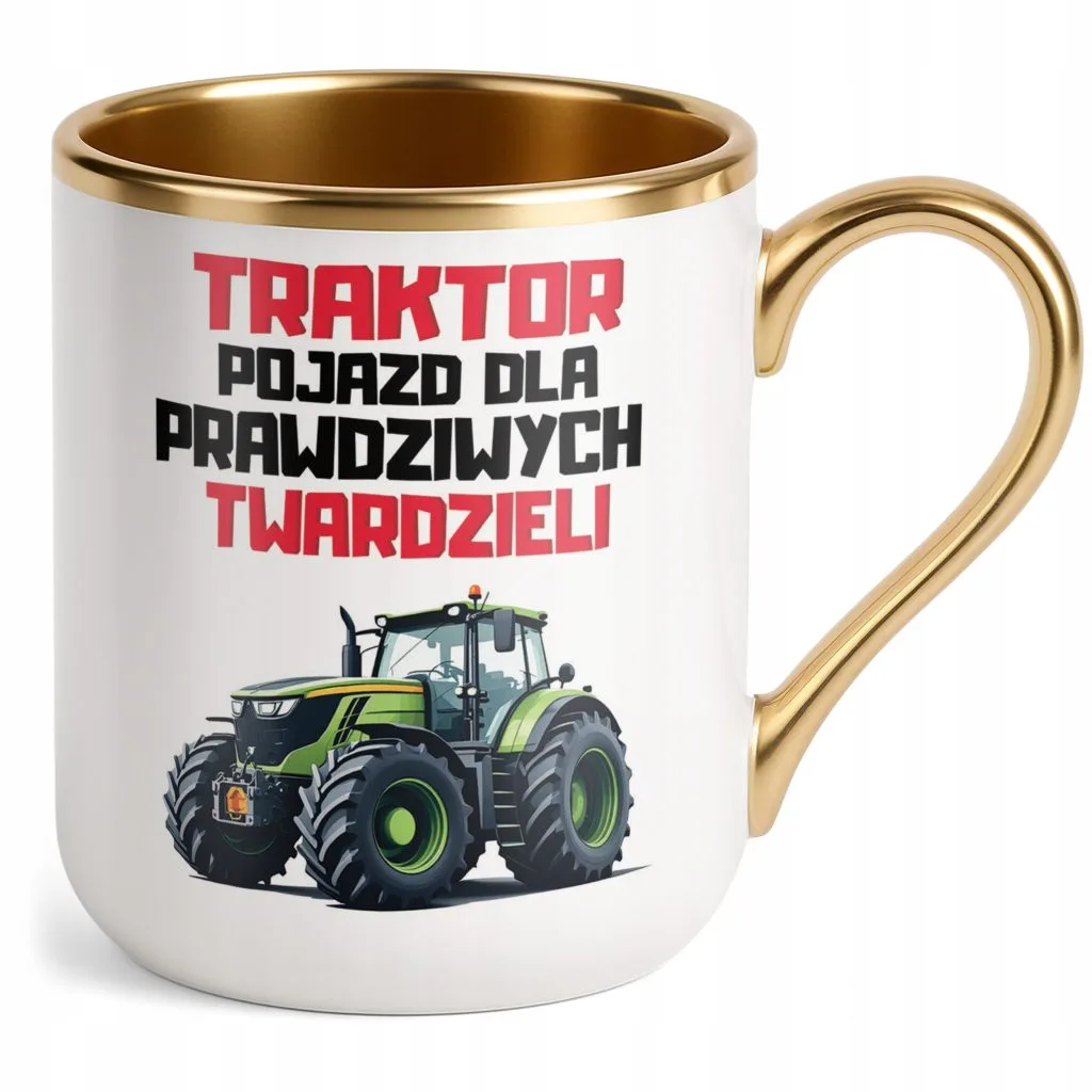 Kubek Premium Złoty Rolnik Dla Rolnika Traktor Zabawny Prezent