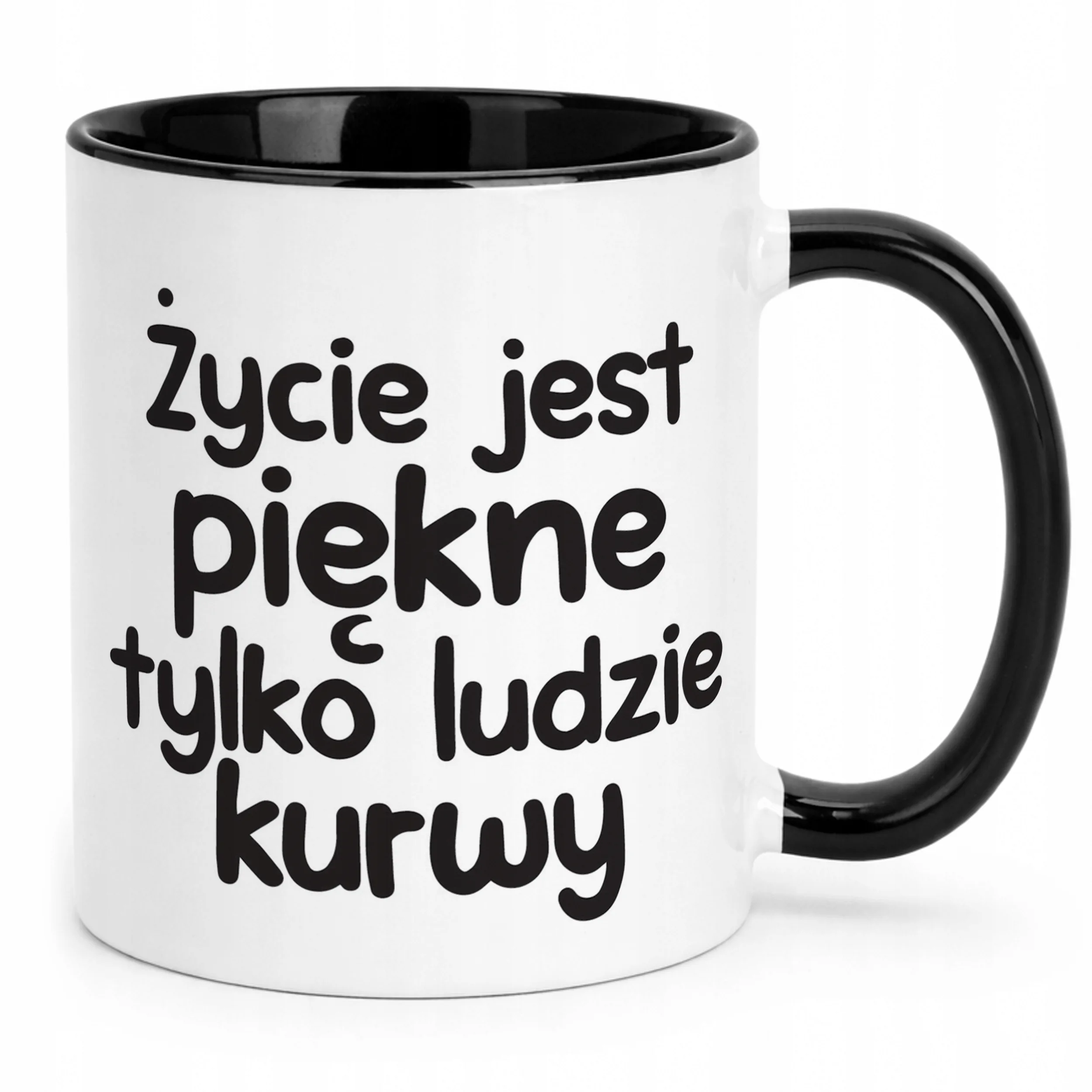 Kubek Czarny Życie Jest Piękne Śmieszny Zabawny Prezent