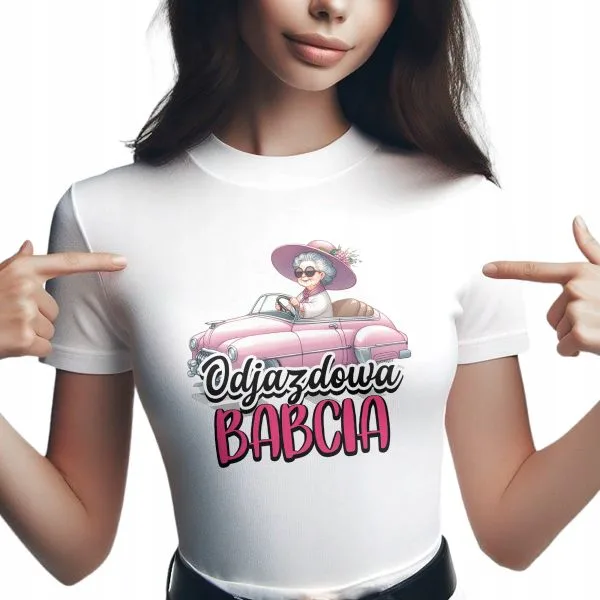 Koszulka Damska T-shirt Na Dzień Babci Prezent Odjazdowa Babcia