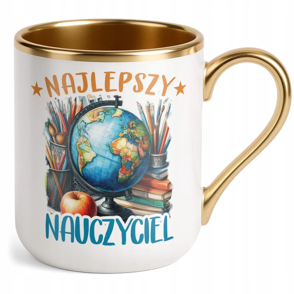 Kubek Premium Złoty Dzień Nauczyciela Dla Nauczyciela Prezent