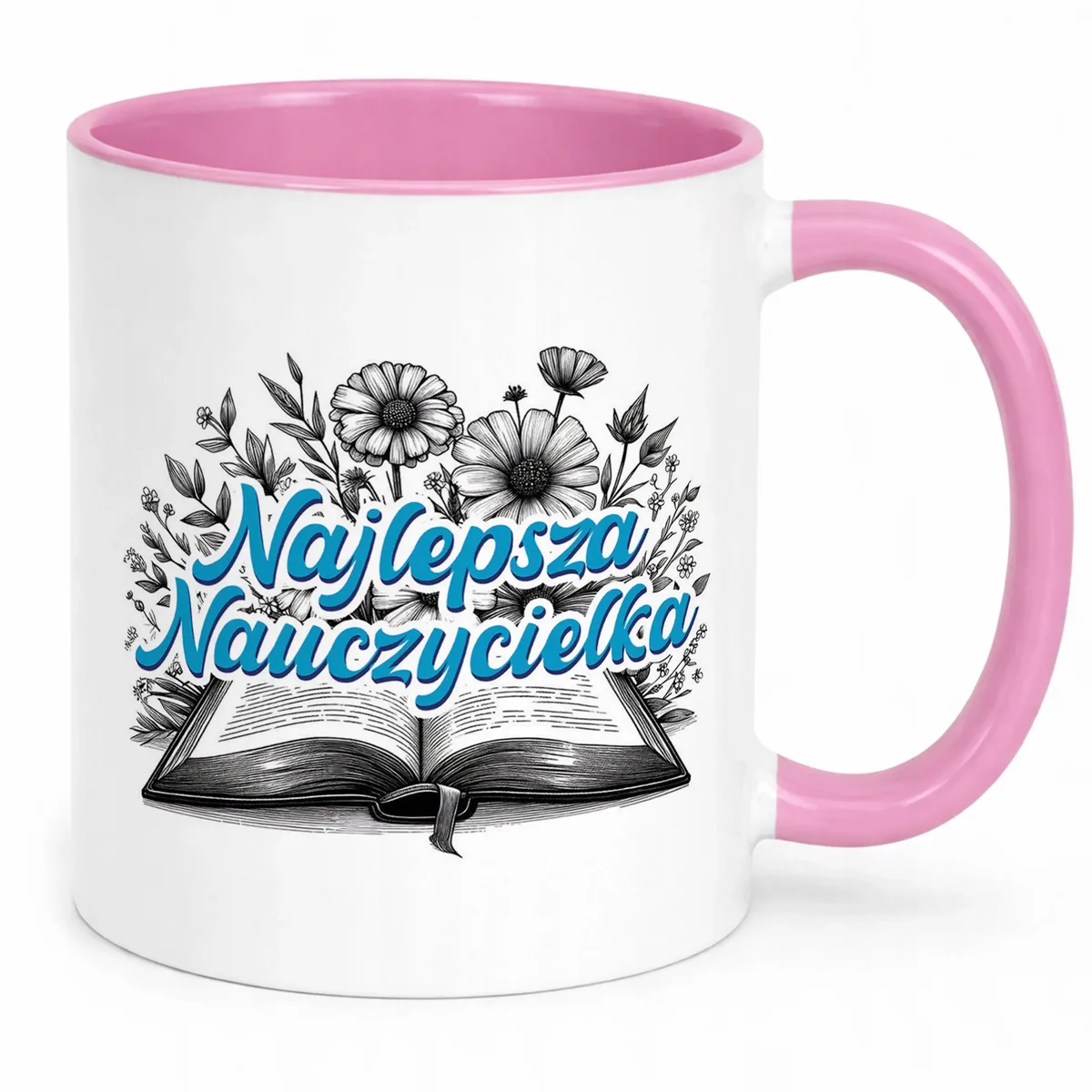 Kubek Różowy Najlepsza Nauczycielka Dzień Nauczyciela Prezent