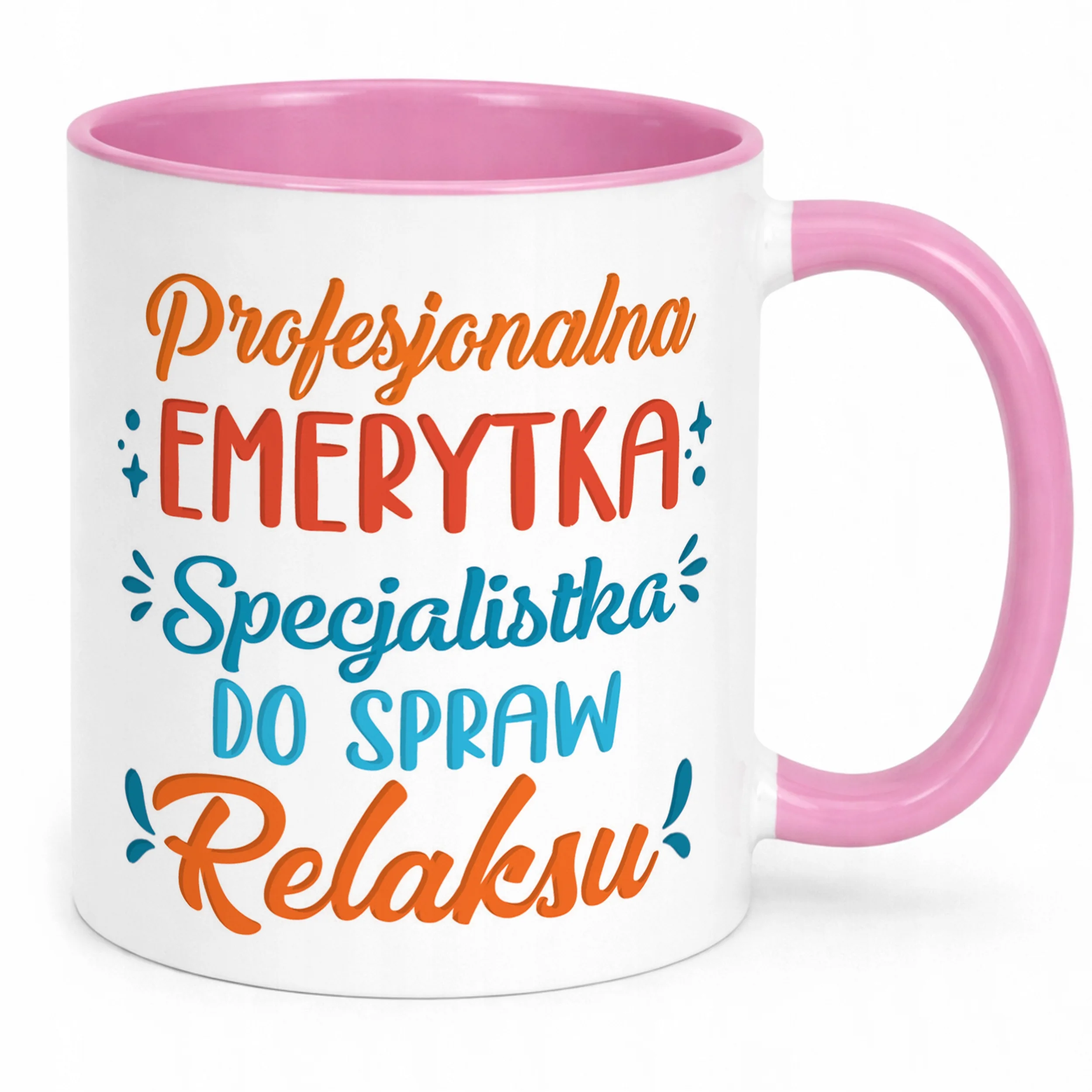 Kubek Różowy z okazji Emerytury Dla Emerytki Prezent Upominek