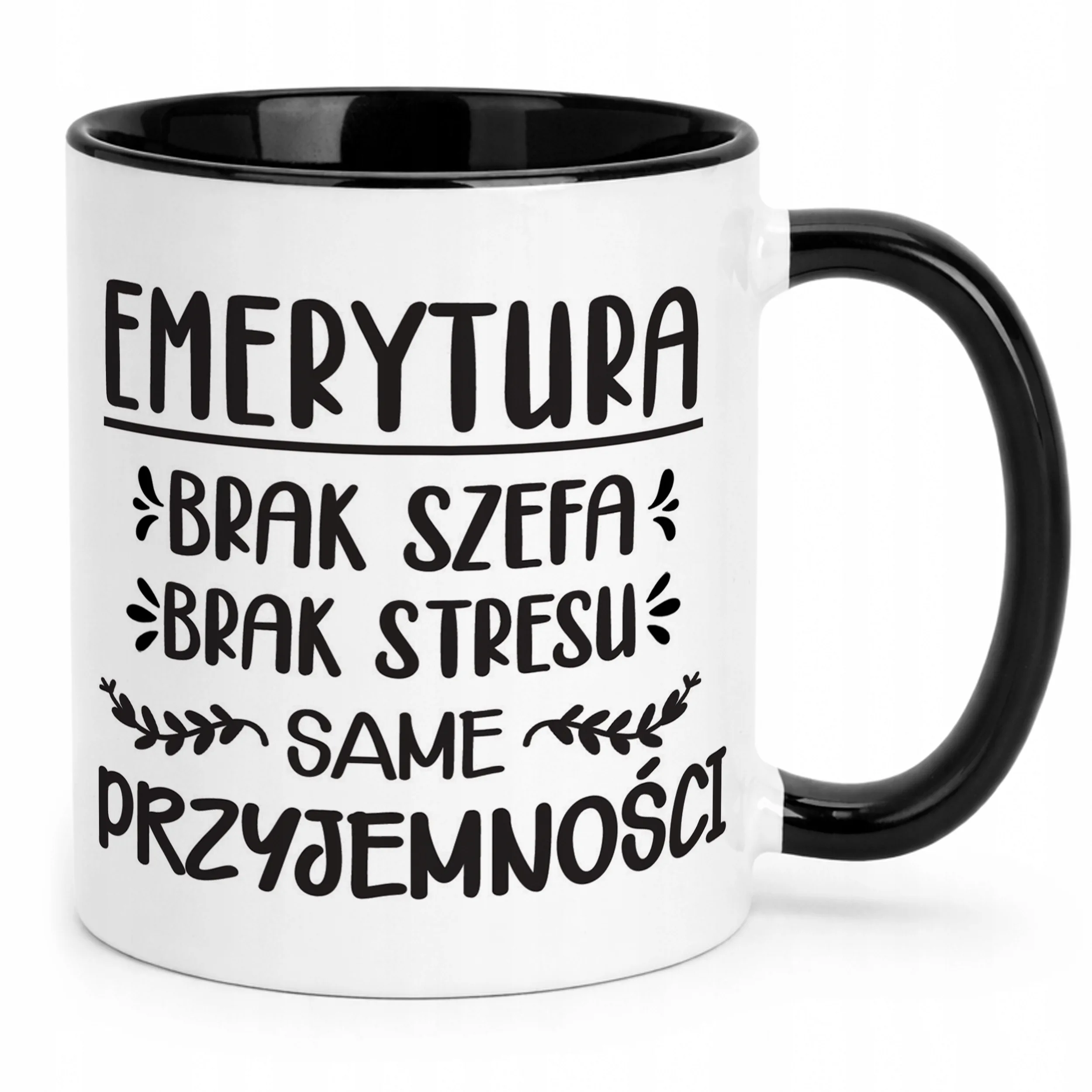 Kubek Czarny z okazji Emerytury Dla Emeryta Emerytki Prezent Upominek