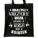 Torba bawełniana czarna na zakupy Dzień Nauczyciela Prezent