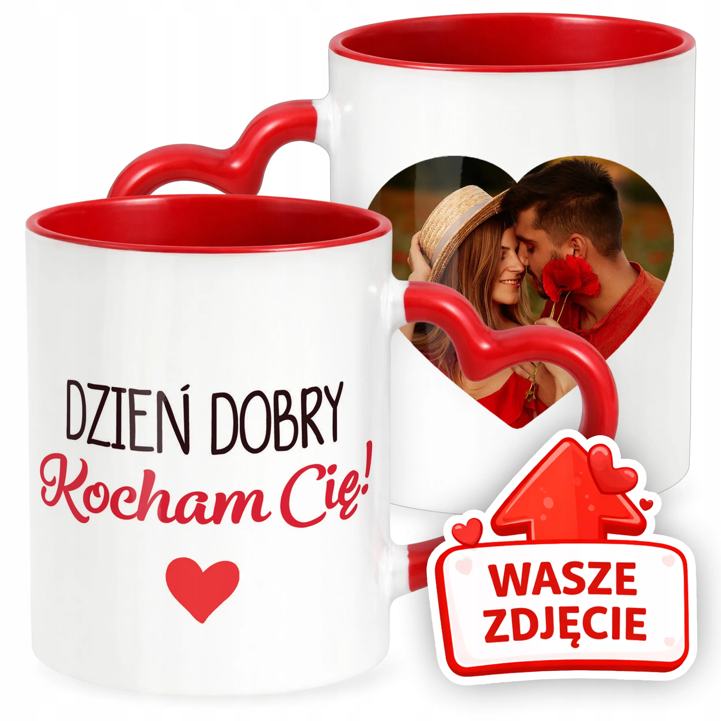 Kubek Walentynkowy Z Własnym Zdjęciem Serce Walentynki Prezent Upominek