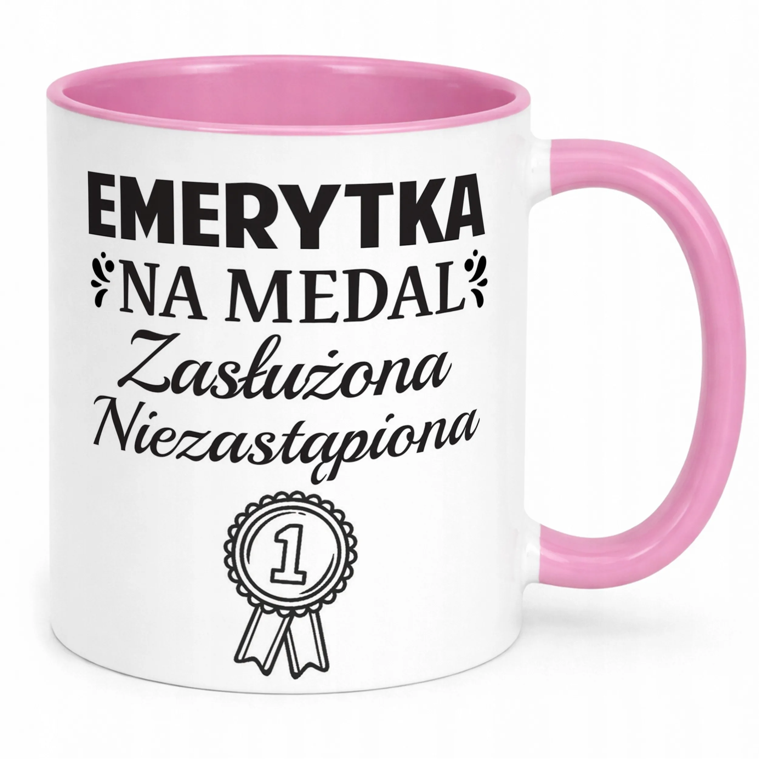Kubek Różowy z okazji Emerytury Dla Emerytki Prezent Upominek