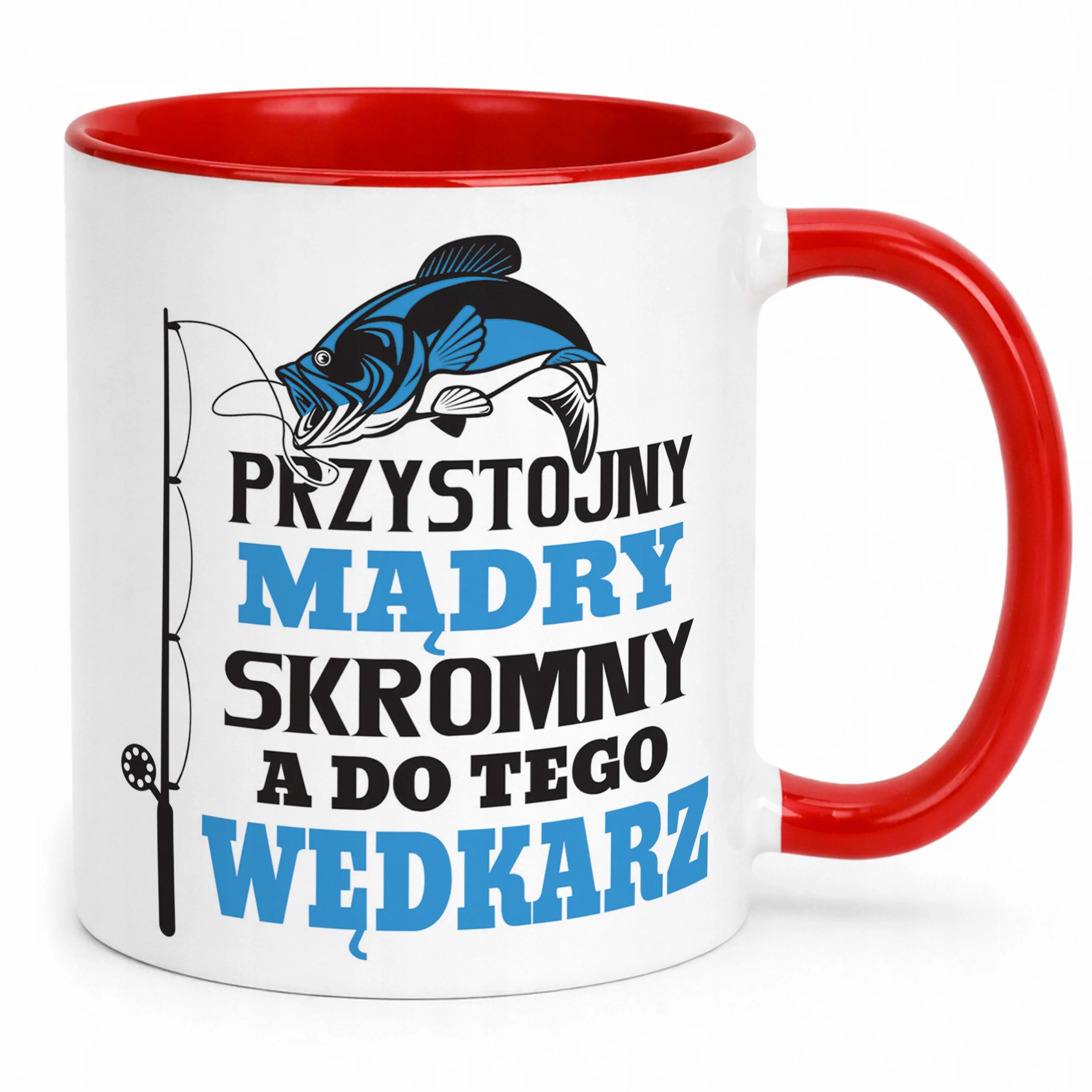 Kubek Czerwony Dla Wędkarza Ryby Wędkowanie Prezent Upominek