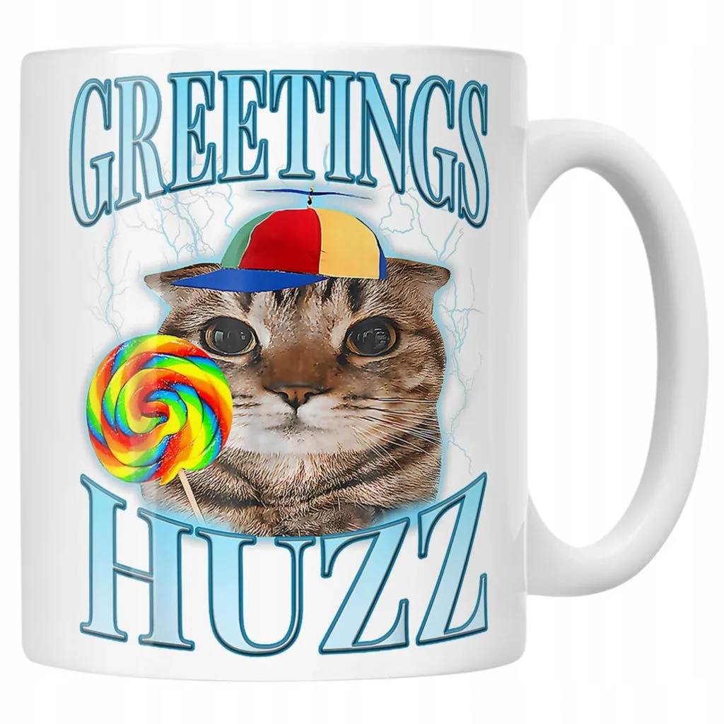 Kubek ceramiczny Greetings Huzz viral tiktok brainrot mem