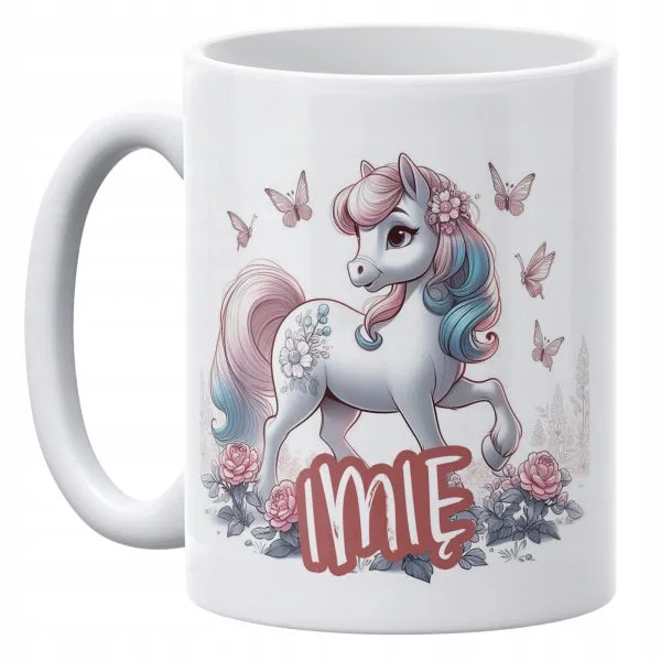 Kubek ceramiczny personalizowany 330 ml Z Koniem Koń Na Prezent Dla Dzieci
