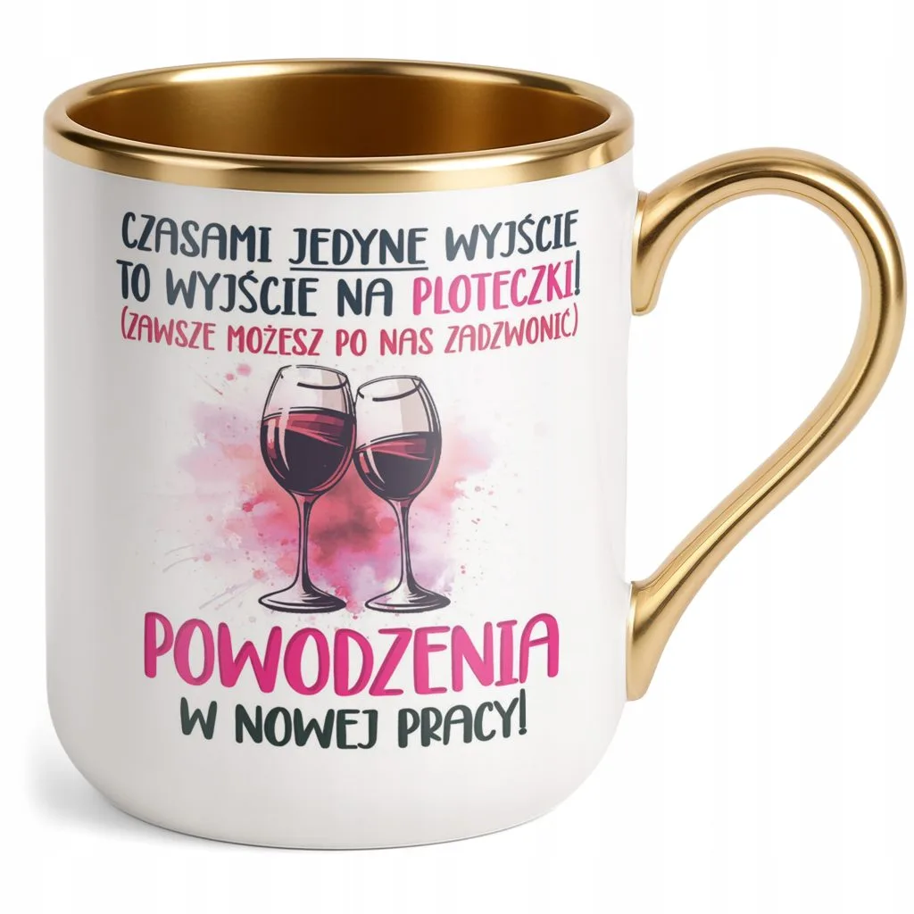 Kubek Premium Złoty Pożeganie Odejście z Pracy Prezent Upominek