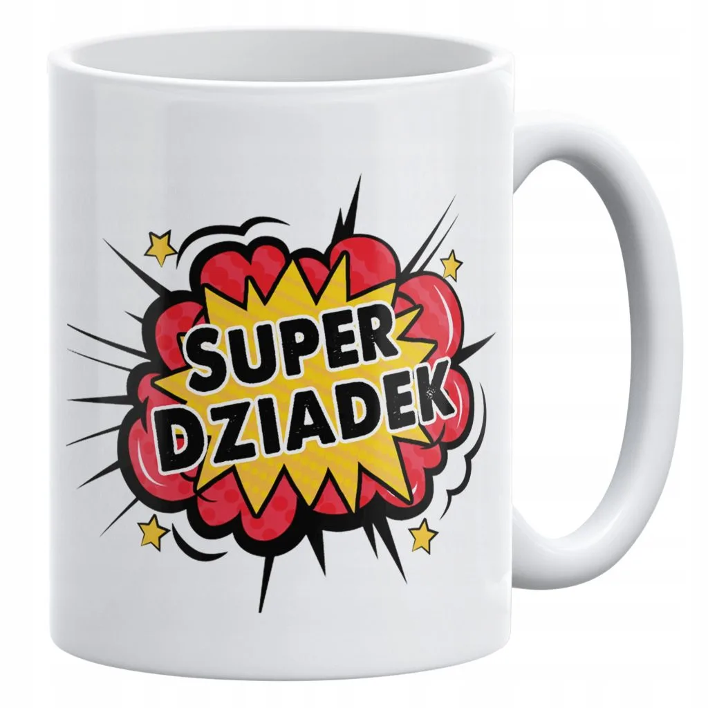 Kubek ceramiczny 330 ml Na Dzień Dziadka Prezent Upominek Super Dziadek