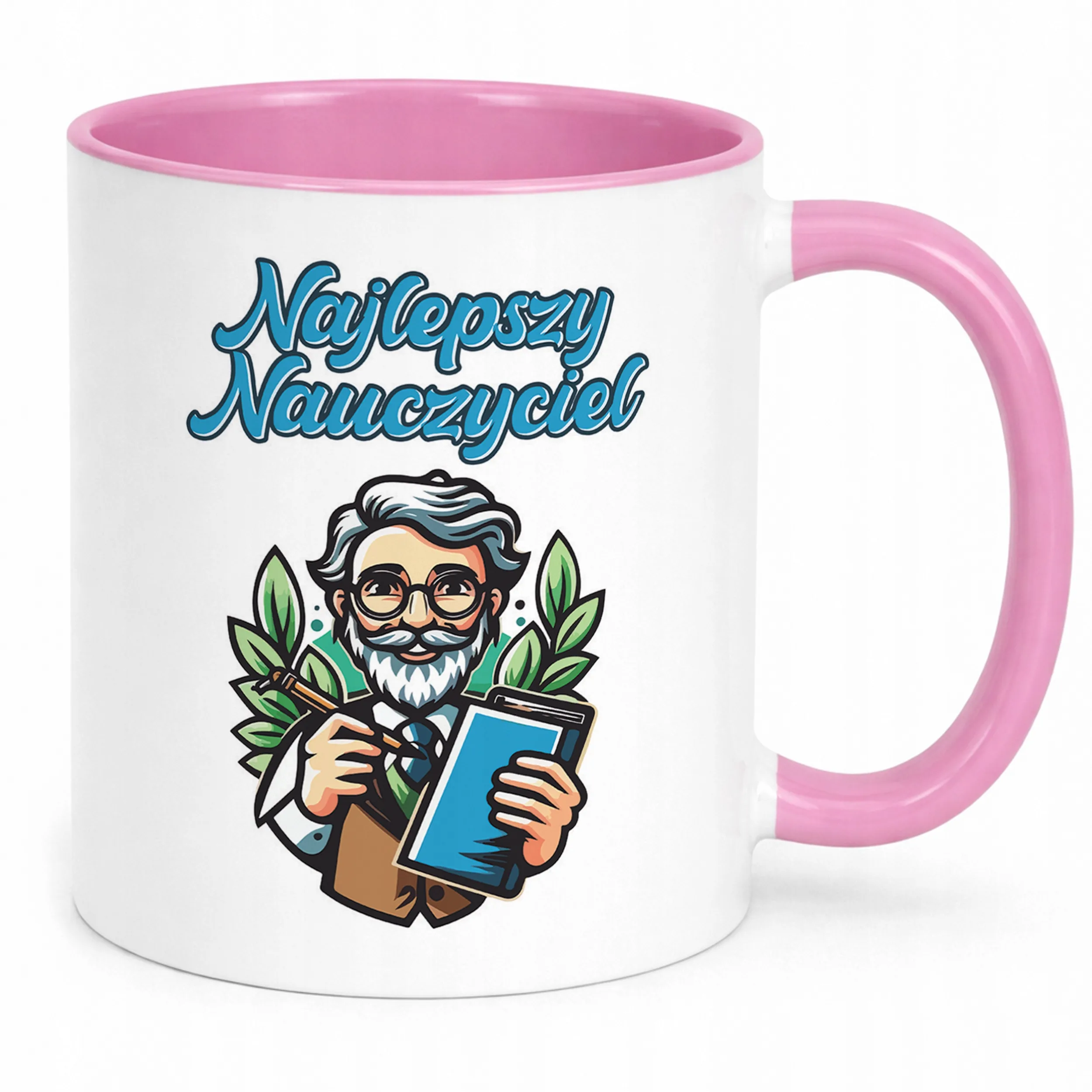Kubek Różowy Najlepszy Nauczyciel Dzień Nauczyciela Prezent