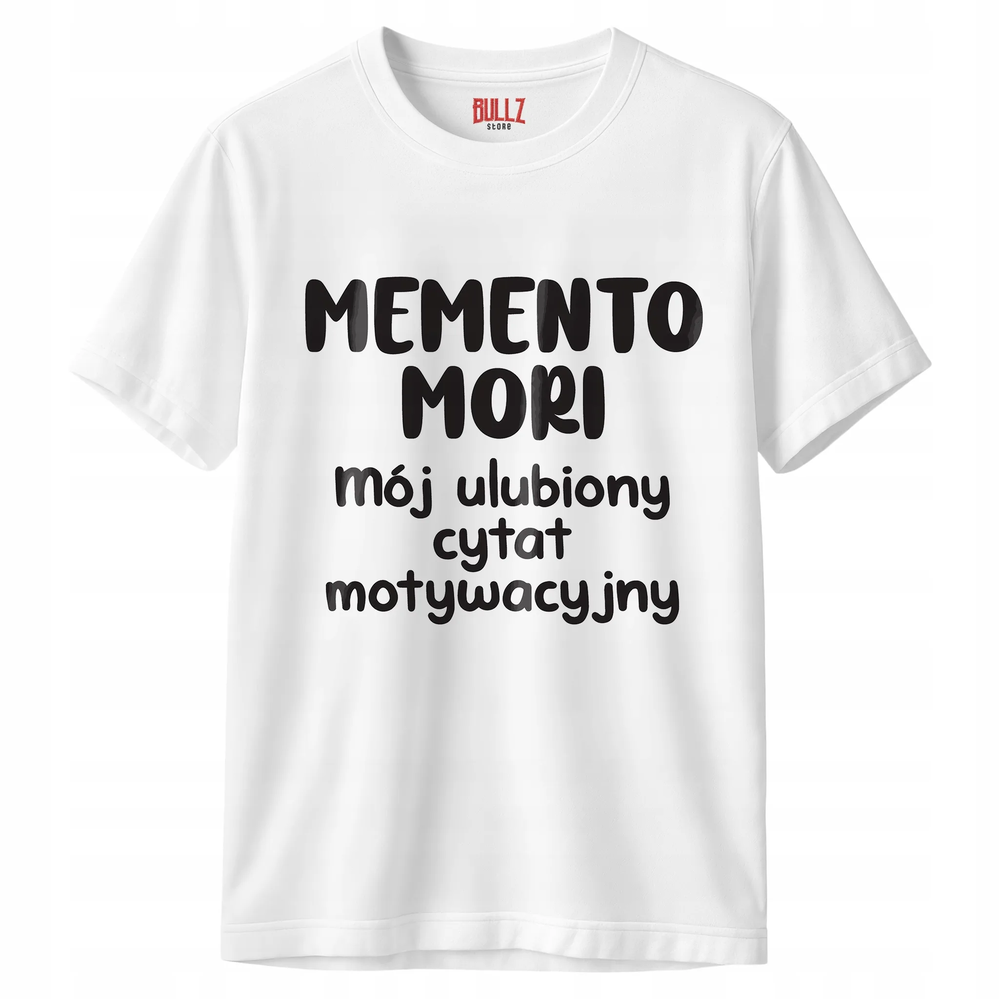 Koszulka biała męska Memento Mori Cytat Motywacyjny Prezent
