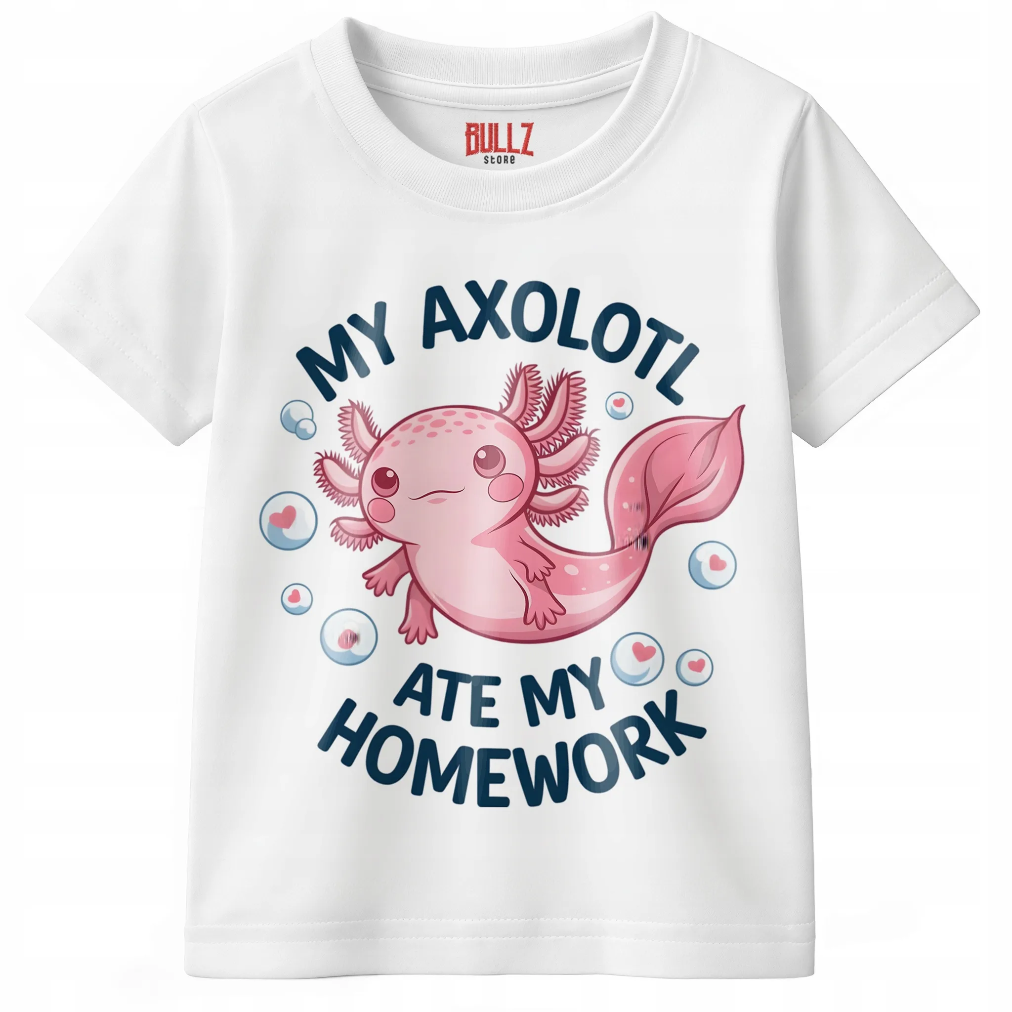 Podkoszulek dziecięcy biały Aksolotl Axolotl Uśmiechnięty HIT