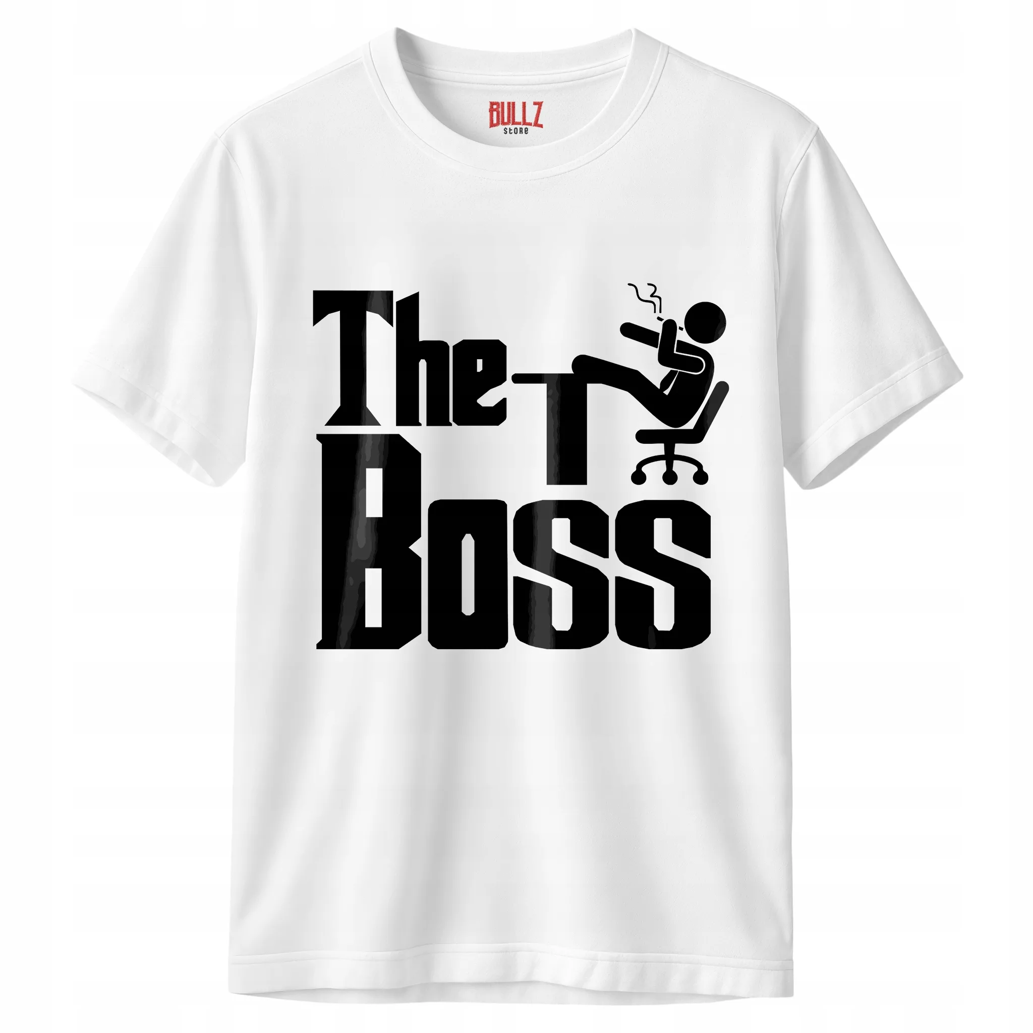 Koszulka biała męska The Boss Dla Szefa Zabawny Prezent
